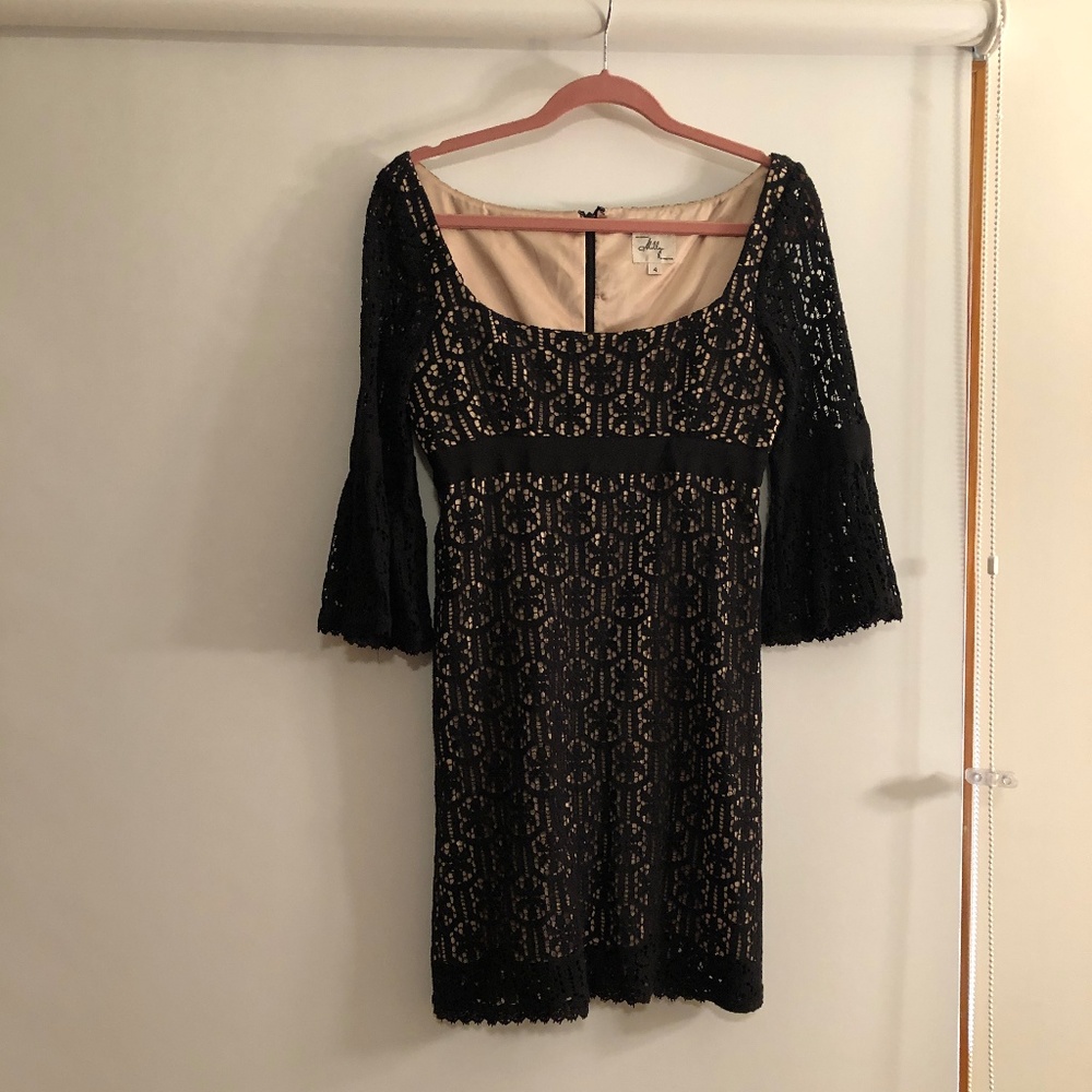 Milly scoop neck crochet/lace cocktail dress